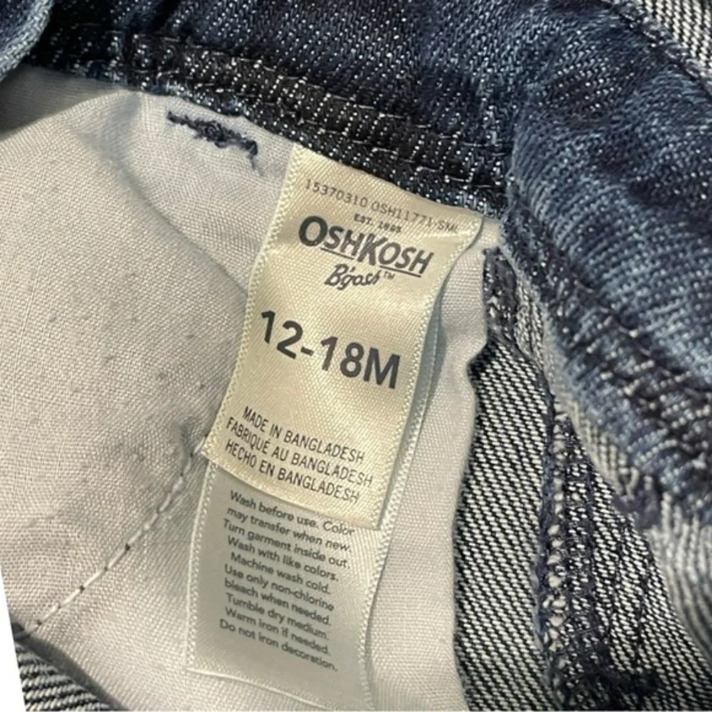 12 - 18 Month OshKosh Overalls Star Denim Pants Girls Toddler Boys Jeans Osh Kos